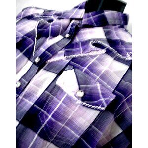 Rock 47 By Wrangler Pearl Floral Snap Long Sleeve Western Shirt  Women Sz XXL